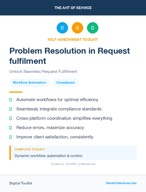 Problem Resolution in Request fulfilment