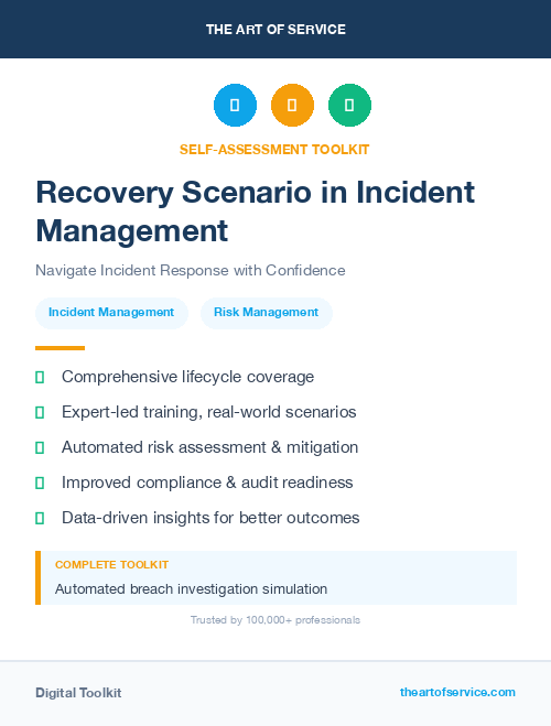 Recovery Scenario in Incident Management