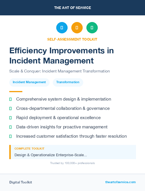 Efficiency Improvements in Incident Management