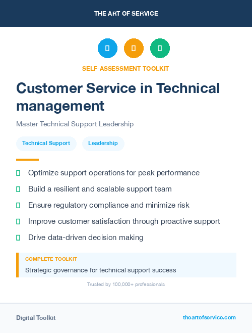 Customer Service in Technical management