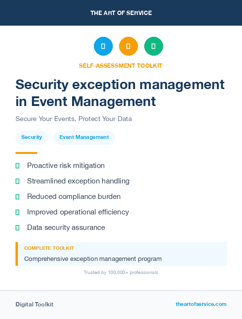 Security exception management in Event Management