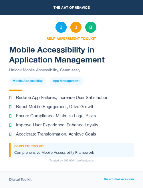 Mobile Accessibility in Application Management