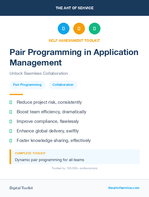 Pair Programming in Application Management