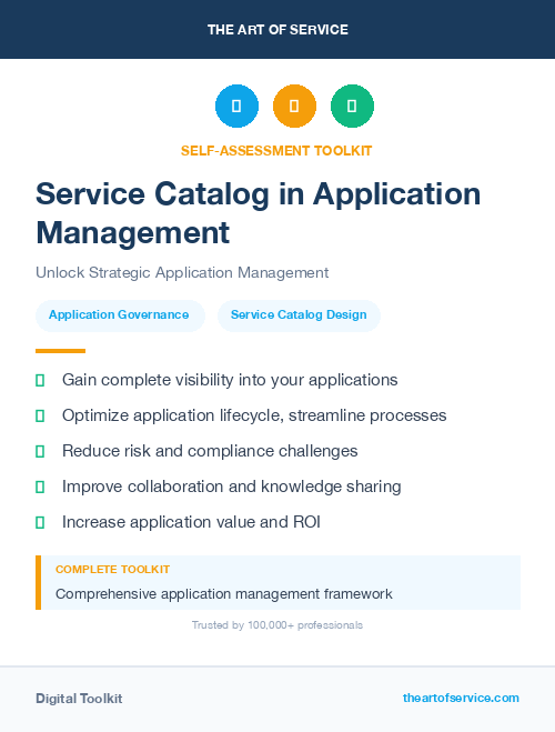 Service Catalog in Application Management