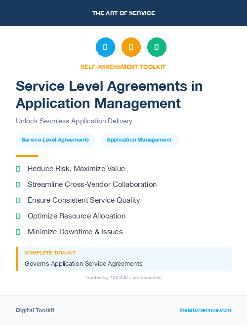 Service Level Agreements in Application Management