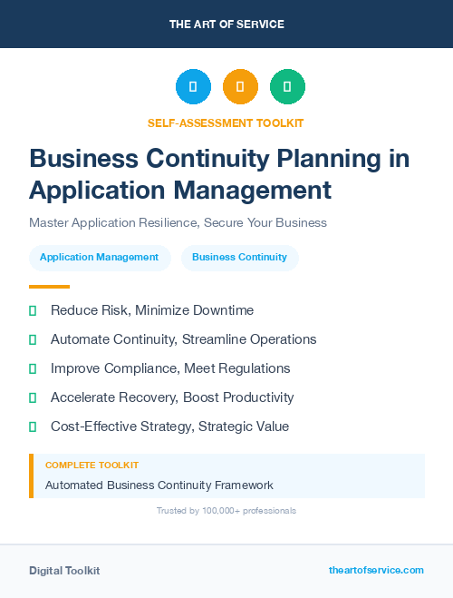 Business Continuity Planning in Application Management