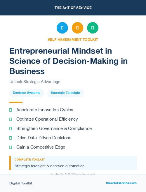 Entrepreneurial Mindset in Science of Decision-Making in Business