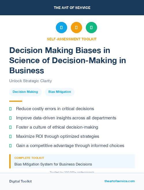 Decision Making Biases in Science of Decision-Making in Business