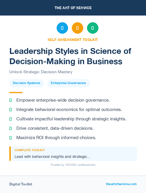 Leadership Styles in Science of Decision-Making in Business