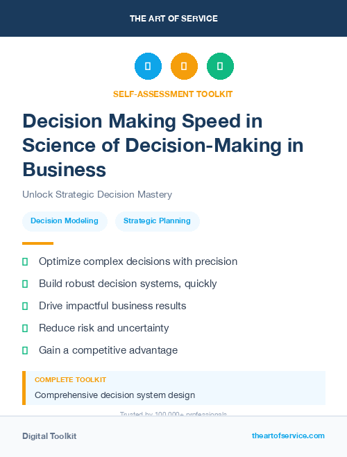Decision Making Speed in Science of Decision-Making in Business