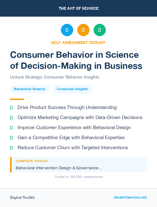 Consumer Behavior in Science of Decision-Making in Business