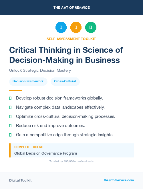 Critical Thinking in Science of Decision-Making in Business