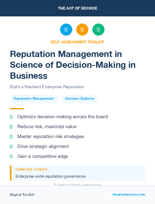 Reputation Management in Science of Decision-Making in Business