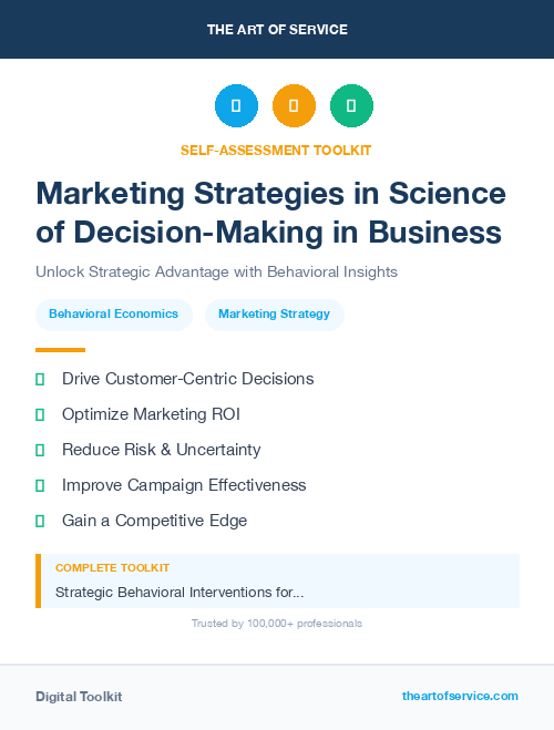 Marketing Strategies in Science of Decision-Making in Business