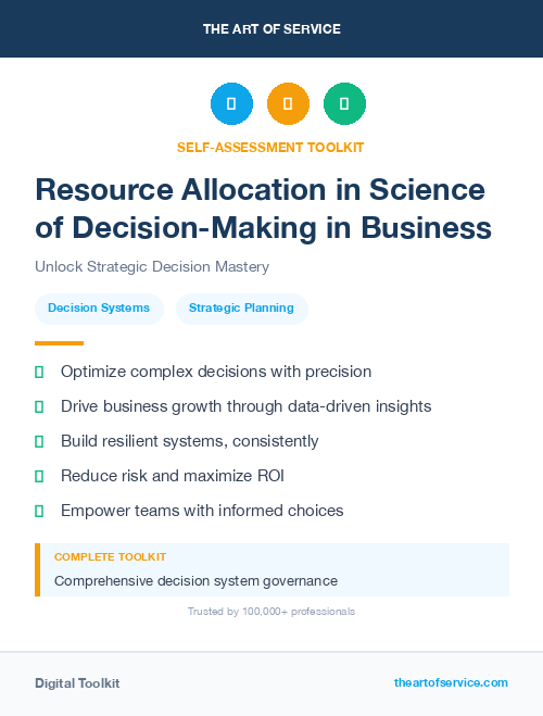 Resource Allocation in Science of Decision-Making in Business