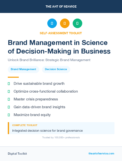 Brand Management in Science of Decision-Making in Business