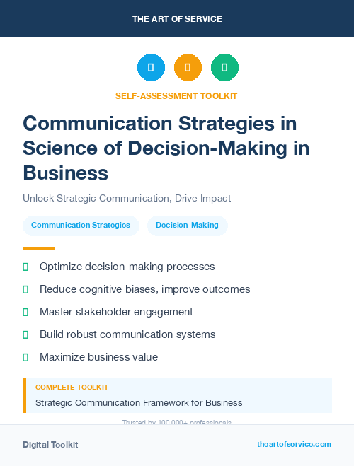Communication Strategies in Science of Decision-Making in Business
