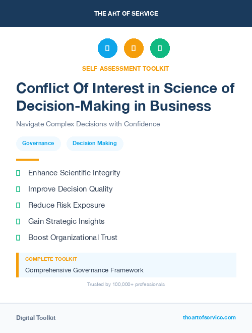 Conflict Of Interest in Science of Decision-Making in Business