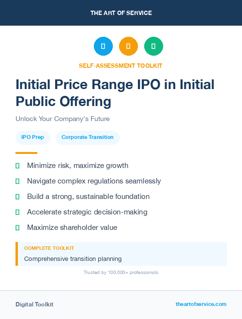Initial Price Range IPO in Initial Public Offering