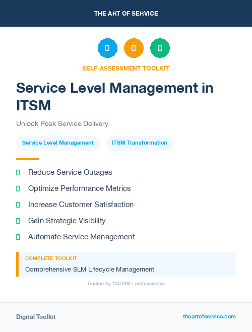 Service Level Management in ITSM