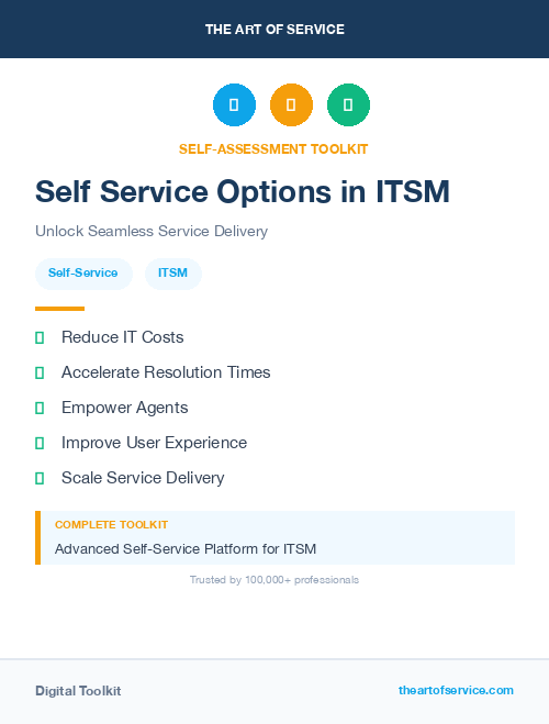 Self Service Options in ITSM