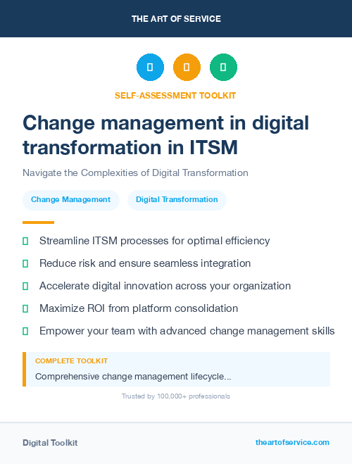Change management in digital transformation in ITSM