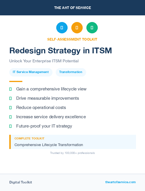 Redesign Strategy in ITSM