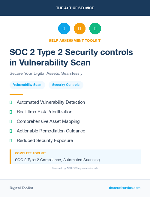 SOC 2 Type 2 Security controls in Vulnerability Scan