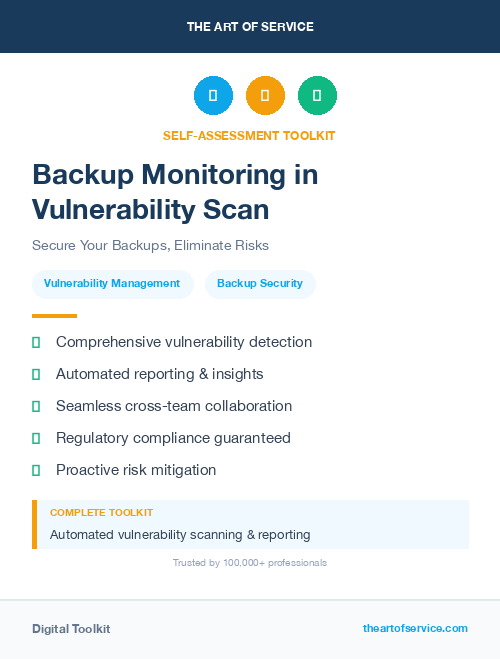 Backup Monitoring in Vulnerability Scan