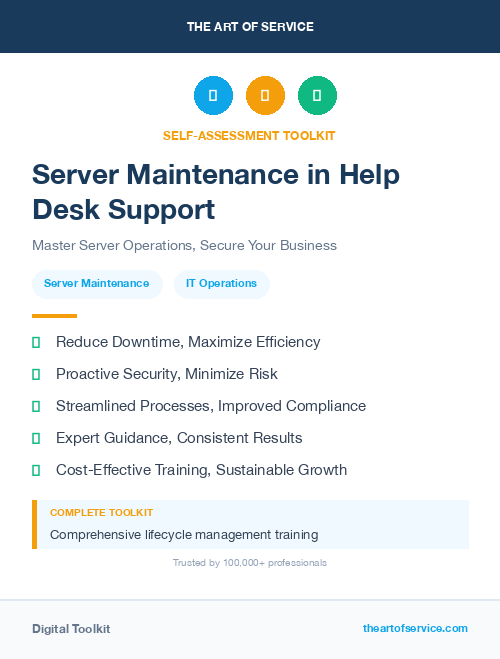 Server Maintenance in Help Desk Support