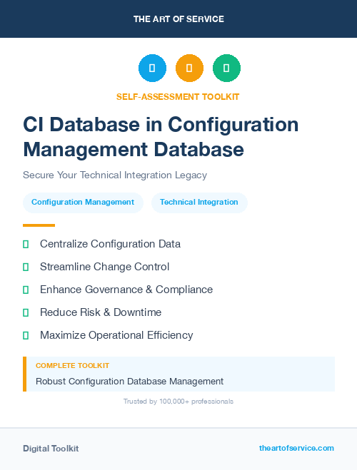CI Database in Configuration Management Database