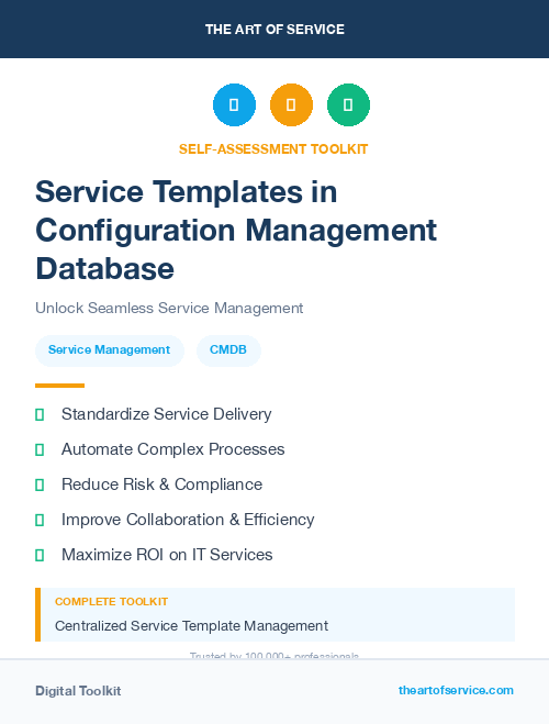 Service Templates in Configuration Management Database
