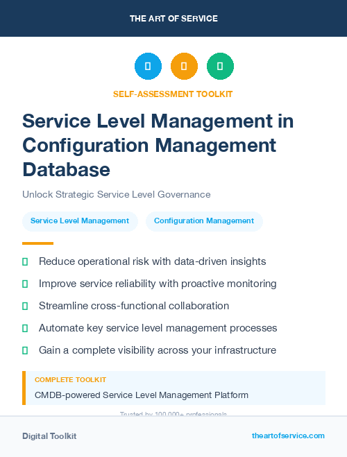 Service Level Management in Configuration Management Database