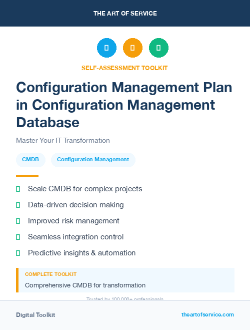 Configuration Management Plan in Configuration Management Database