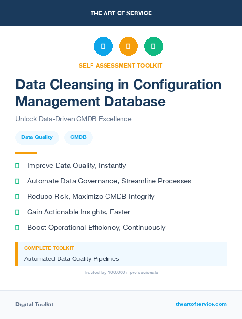 Data Cleansing in Configuration Management Database