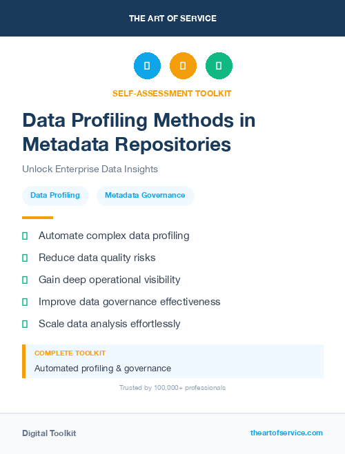 Data Profiling Methods in Metadata Repositories