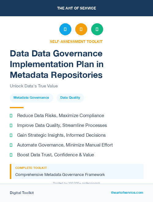 Data Data Governance Implementation Plan in Metadata Repositories