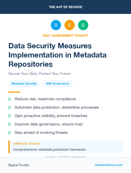 Data Security Measures Implementation in Metadata Repositories
