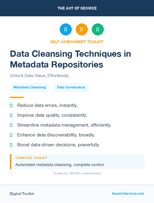 Data Cleansing Techniques in Metadata Repositories