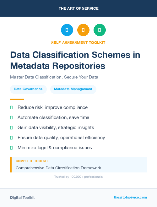 Data Classification Schemes in Metadata Repositories