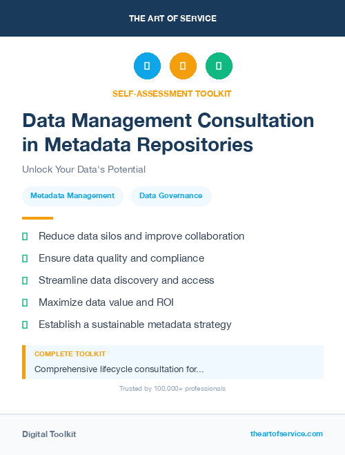 Data Management Consultation in Metadata Repositories