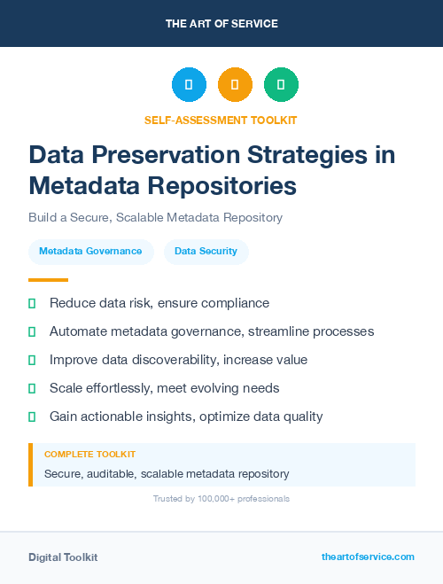 Data Preservation Strategies in Metadata Repositories