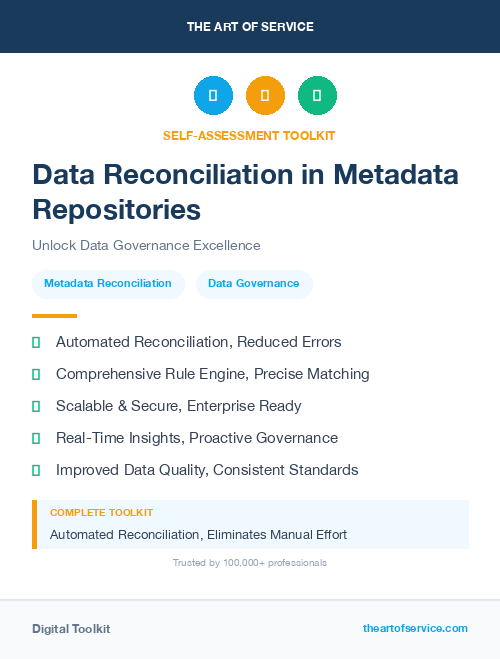 Data Reconciliation in Metadata Repositories