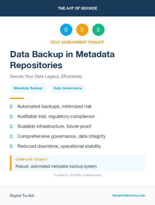 Data Backup in Metadata Repositories