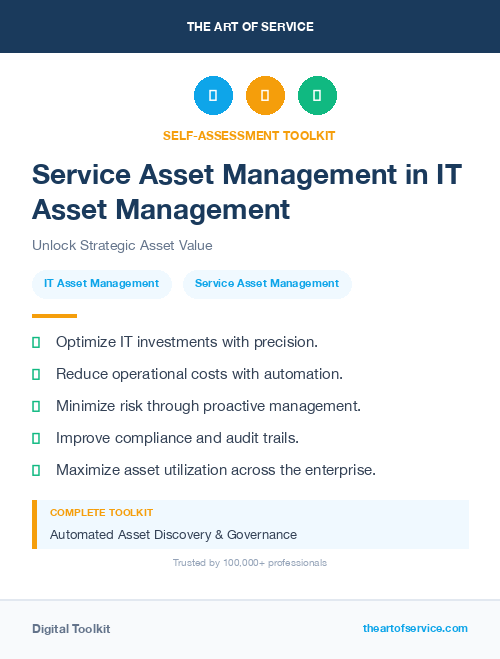 Service Asset Management in IT Asset Management
