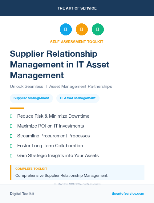 Supplier Relationship Management in IT Asset Management