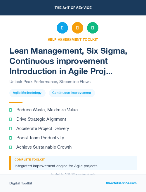 Lean Management, Six Sigma, Continuous improvement Introduction in Agile Project Management