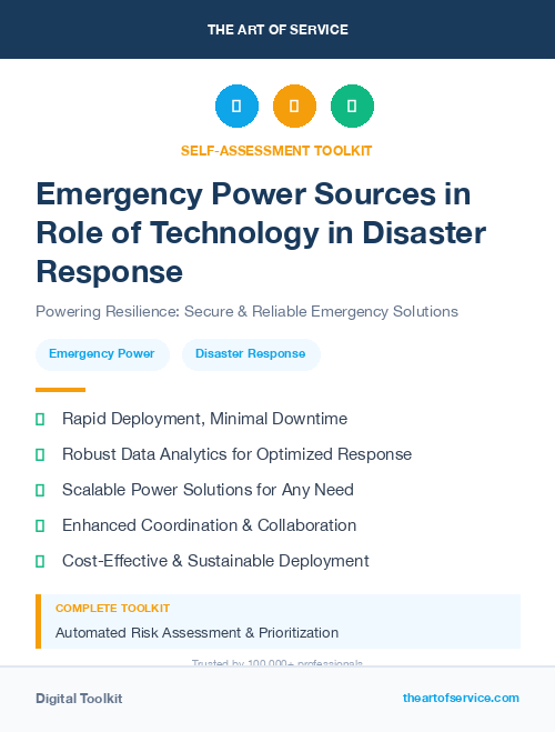 Emergency Power Sources in Role of Technology in Disaster Response