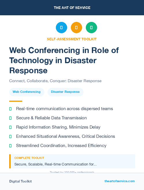 Web Conferencing in Role of Technology in Disaster Response