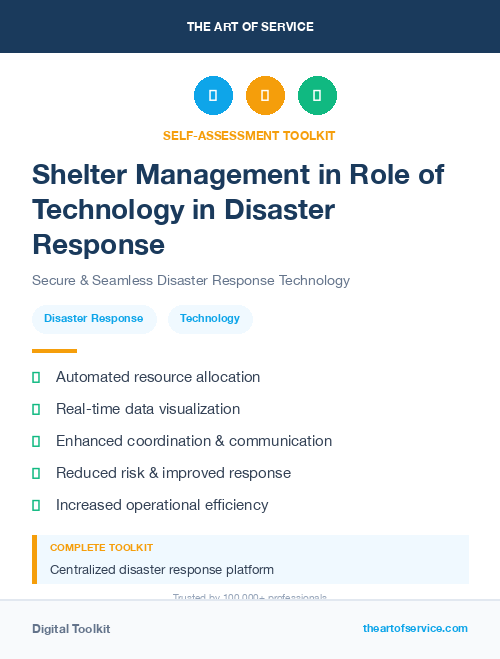 Shelter Management in Role of Technology in Disaster Response